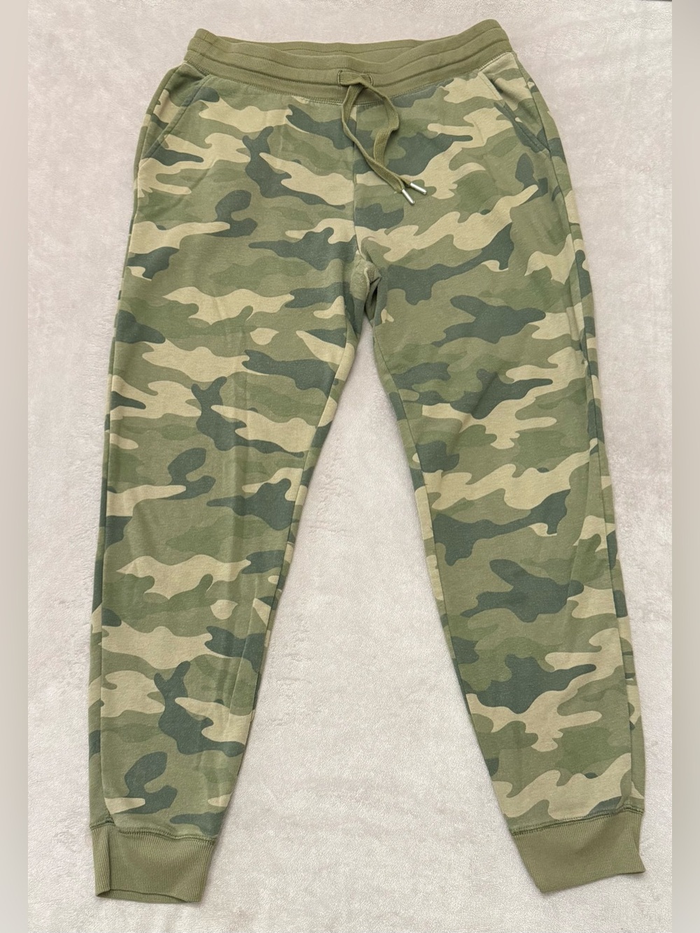 Old Navy Women’s Camo Jogger Sweatpants Medium Green Drawstring Cotton Pockets
